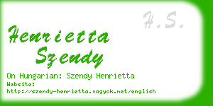 henrietta szendy business card